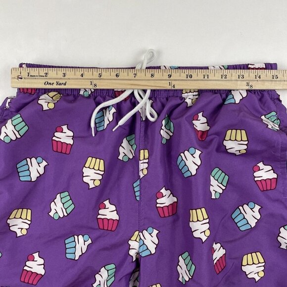 US SURF CLUB HAWAII Swim Trunk Shorts Men’s M Lined Drawstrings Pockets Cupcakes - Picture 5 of 7